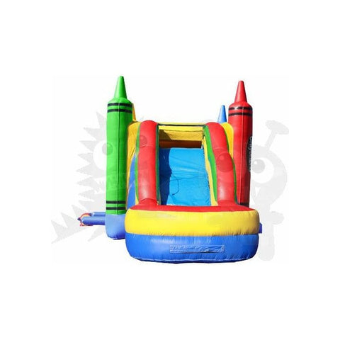 Rocket Inflatables Inflatable Bouncers 16'H Commercial Inflatable 5-in-1 Crayon Combo Wet/Dry with Water Slide, Splash Pool and Basketball Hoop by Rocket Inflatables 781880223382 COM-522 16'H 5n1 Combo Slide Pool and Basketbal Rocket Inflatables SKU#COM-522