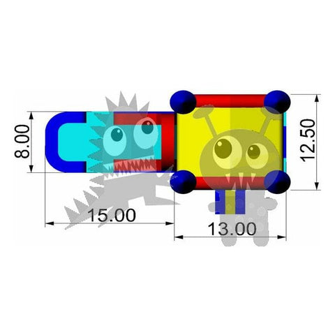 Rocket Inflatables Inflatable Bouncers 16'H Commercial Inflatable Module Combo with Water Slide, Inflatable Bottom & Basketball Hoop by Rocket Inflatables 781880223467 COM-560 16'H Commercial Inflatable Module Combo Rocket Inflatables SKU#COM-560