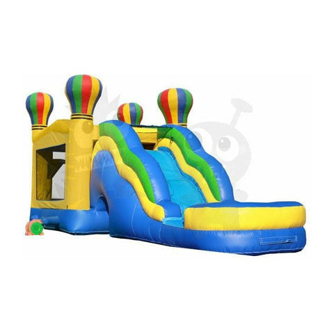 16'H Inflatable 3-D Hot Air Balloon Wet/Dry Commercial Combo with Slide Pool & Hoop by Rocket Inflatables SKU# COM-523