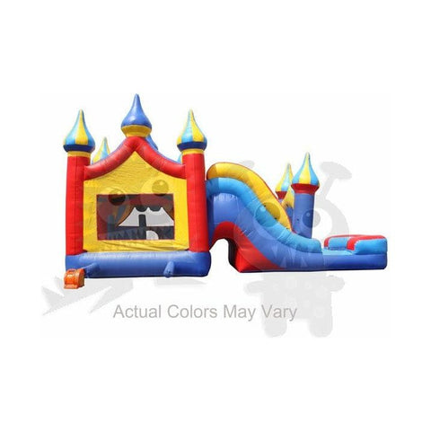 Rocket Inflatables Inflatable Bouncers 16'H Inflatable 5-in-1 Big Top Carnival Combo Wet/Dry with Water Slide, Splash Pool and Basketball Hoop by Rocket Inflatables 781880243045 COM-505 Inflatable 5-in-1 Big Top Carnival Combo Wet/Dry with Water Slide, Splash Pool and Basketball by Rocket Inflatables Hoop SKU#COM-505