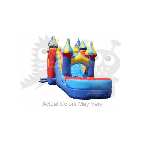 Inflatable 5-in-1 Big Top Carnival Combo Wet/Dry with Water Slide, Splash Pool and Basketball by Rocket Inflatables Hoop SKU#COM-505