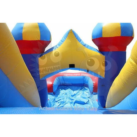 Inflatable 5-in-1 Big Top Carnival Combo Wet/Dry with Water Slide, Splash Pool and Basketball by Rocket Inflatables Hoop SKU#COM-505