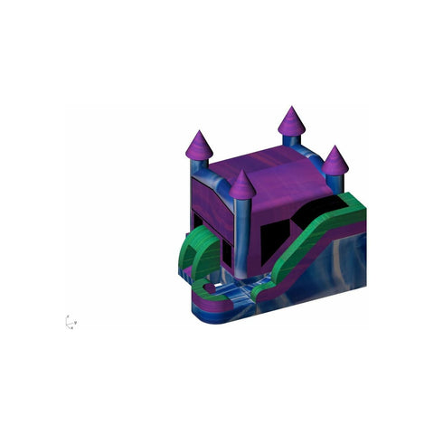 Rocket Inflatables Inflatable Bouncers 16'H Inflatable Castle 6 in 1 Purple & Green Module Combo Jumper, Slide Pool, Climbing Wall, and Basketball Hoop by Rocket Inflatables 781880223740 COM-660-Pur/Blue/Green Marble 16'H Inflatable Castle 6 in 1 Purple & Green Module Combo Jumper, Slide Pool, Climbing Wall, and Basketball Hoop by Rocket Inflatables SKU#COM-660-Pur/Blue/Green Marble