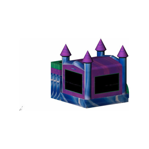 Rocket Inflatables Inflatable Bouncers 16'H Inflatable Castle 6 in 1 Purple & Green Module Combo Jumper, Slide Pool, Climbing Wall, and Basketball Hoop by Rocket Inflatables 781880223740 COM-660-Pur/Blue/Green Marble 16'H Inflatable Castle 6 in 1 Purple & Green Module Combo Jumper, Slide Pool, Climbing Wall, and Basketball Hoop by Rocket Inflatables SKU#COM-660-Pur/Blue/Green Marble