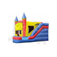 16'H Inflatable Castle 6 in 1 Yellow & Blue Module Combo Jumper, Slide Pool, Climbing Wall, and Basketball Hoop by Rocket Inflatables