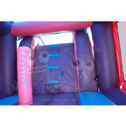 Rocket Inflatables Inflatable Bouncers 16'H Inflatable Pink Castle Combo with Water Slide, Inflatable Bottom & Basketball Hoop by Rocket Inflatables COM-524 16'H Inflatable Pink Castle Combo with Water Slide, Inflatable Bottom & Basketball Hoops #COM-524