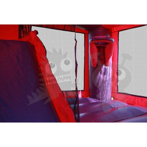 Rocket Inflatables Inflatable Bouncers 16'H Inflatable Pink & Purple Castle Point Combo with Inside Slide & Hoop by Rocket Inflatables COM-C41 16'H Inflatable Pink & Purple Castle Point Combo with Inside Slide & Hoop by Rocket Inflatables SKU# COM-C41