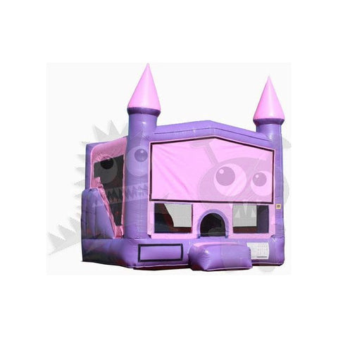 16'H Inflatable Pink & Purple Castle Point Combo with Inside Slide & Hoop by Rocket Inflatables SKU# COM-C41