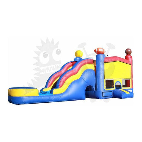 Rocket Inflatables Inflatable Bouncers 16'H Inflatable Wet/Dry 3-D Sports Combo with Slide Pool & Hoop by Rocket Inflatables 781880223375 COM-514 16'H Inflatable Wet/Dry 3-D Sports Combo with Slide Pool & Hoop by Rocket Inflatables by Rocket Inflatables SKU#COM-514
