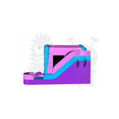 16'H Pink Burst 6-in-1 Inflatable Combo Jumper, Slide Pool, Climbing Wall, and Basketball Hoop by Rocket Inflatables