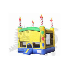 16'H Yellow Birthday Cake Module with 3-D Candles & Hoop by Rocket Inflatables