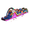Image of Rocket Inflatables Inflatable Bouncers 18'H Purple Red Yellow Blue Marble by Rocket Inflatables OBS-60-1-1 18'H Inflatable Obstacle Course Wet/Dry Slide End Load Multiple Lane