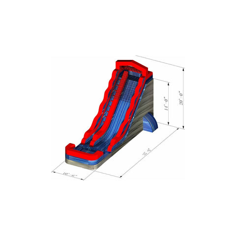Rocket Inflatables Inflatable Bouncers 20′H Grey Marble Blue Marble Trim Red Accents Wet/Dry Slide Sewn Pool- Single Lane by Rocket Inflatables WAT-3520 20′H Grey Marble Blue Marble Trim Red Accents Wet/Dry Slide Sewn Pool- Single Lane by Rocket Inflatables WAT-3520