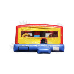 9'H 8-in-1 Neutral Colored Combo with Slide, Climbing Wall & Hoop by Rocket Inflatables