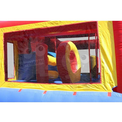 Rocket Inflatables Inflatable Bouncers 9'H 8-in-1 Neutral Colored Combo with Slide, Climbing Wall & Hoop by Rocket Inflatables COM-I1613 9'H 8-in-1 Neutral Colored Combo with Slide, Climbing Wall & Hoop by Rocket Inflatables SKU#COM-I1613