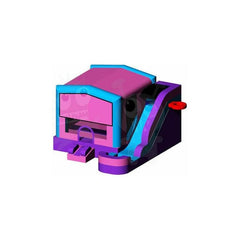 16'H Pink 6-in-1 Inflatable Combo Jumper, Slide Pool, Climbing Wall, and Basketball Hoop by Rocket InflatablesSKU#COM-650-Pink