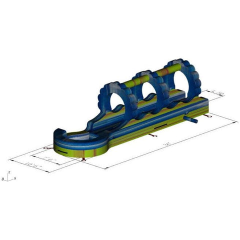 Rocket Inflatables SLIP N SLIDE 10'H Fire & Ice – 36′ Lava Slip Slide & Dip with Pool – Double Lane by Rocket Inflatables 10'H Fire Ice Slip Slide Dip Pool Single Lane Rocket Inflatables