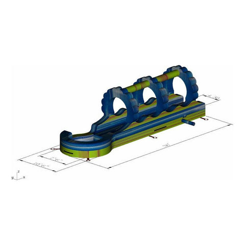 Rocket Inflatables SLIP N SLIDE 10'H Fire & Ice Commercial Slip Slide & Dip with Pool Single Lane by Rocket Inflatables 781880231974 WAT-SSS3611-LAVA-1 10'H Fire Ice Slip Slide Dip Pool Single Lane Rocket Inflatables