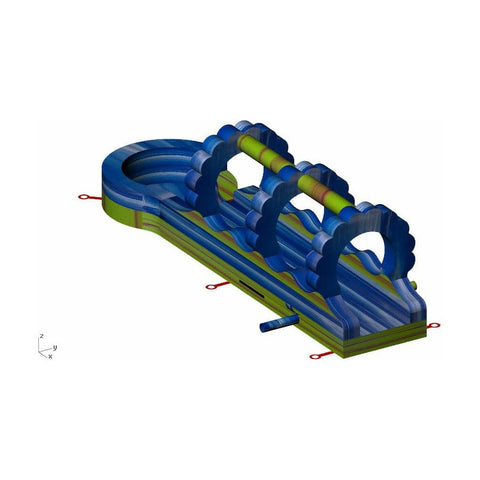 Rocket Inflatables SLIP N SLIDE 10'H Fire & Ice Commercial Slip Slide & Dip with Pool Single Lane by Rocket Inflatables 781880231974 WAT-SSS3611-LAVA-1 10'H Fire Ice Slip Slide Dip Pool Single Lane Rocket Inflatables