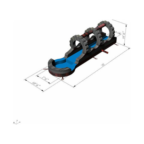 Rocket Inflatables SLIP N SLIDE 10'H Lava Commercial Slip Slide & Dip with Pool Single Lane by Rocket Inflatables 781880231967 WAT-SSS3611-LAVA 10'H Lava Commercial SlipSlide Dip Pool Single Lane Rocket Inflatables