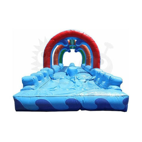 Rocket Inflatables SLIP N SLIDE 10'H Rainbow Commercial Slip Slide & Dip with Pool Double Lane by Rocket Inflatables 781880231950 WAT-SSD36-RAINBOW 10'H Rainbow Slip Slide Dip Pool Double Lane Rocket Inflatables