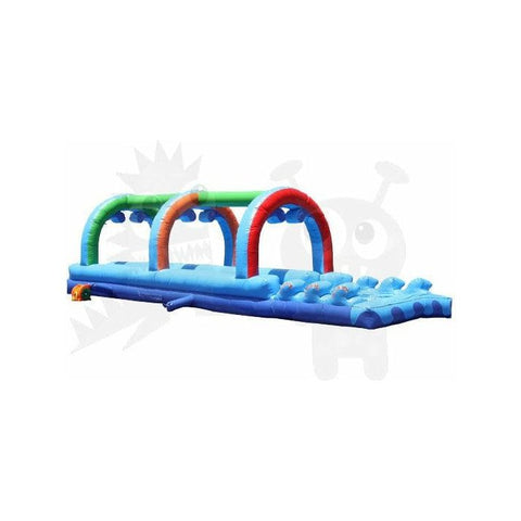 Rocket Inflatables SLIP N SLIDE 10'H Rainbow Commercial Slip Slide & Dip with Pool Double Lane by Rocket Inflatables 781880231950 WAT-SSD36-RAINBOW 10'H Rainbow Slip Slide Dip Pool Double Lane Rocket Inflatables