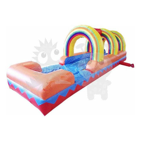 Rocket Inflatables SLIP N SLIDE 8'H Rainbow Commercial Slip & Slide with Pool Single Lane by Rocket Inflatables 781880232018 WAT-SSS27-RAINBOW 8'H Rainbow Commercial Slip Slide Pool Single Lane Rocket Inflatables
