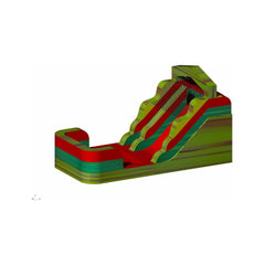 Rocket Inflatables WET N DRY COMBOS 12′H Orange & Green Marble Red Trim Wet/Dry Slide – Single Lane by Rocket Inflatables 781880225683 WAT-2112-Fiesta 12′H Wet/Dry Slide–Single Lane Rocket Inflatables SKU# WAT-2112-Fiesta