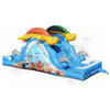 Image of Rocket Inflatables WET N DRY COMBOS 13'H Sea Splash Two Sided Wet/Dry Slide by Rocket Inflatables 15'H Junior Sun Double Lane Commercial Water Slide Rocket Inflatables