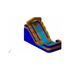 14′H Classic Orange Wet/Dry Slide – Single Lane Inflatable Water Slide with Pool by Rocket Inflatables