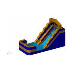 Rocket Inflatables WET N DRY COMBOS 14′H Classic Orange Wet/Dry Slide – Single Lane Inflatable Water Slide with Pool by Rocket Inflatables 781880225690 WAT-2314-Classic Orange 14′H Wet/Dry Slide – Inflatable Slide with Pool by Rocket Inflatables