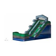 Rocket Inflatables WET N DRY COMBOS 14′H Green Splash Wet/Dry Slide – Single Lane by Rocket Inflatables 781880225720 WAT-2314-Green Splash