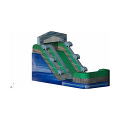 14′H Green Splash Wet/Dry Slide – Single Lane by Rocket Inflatables