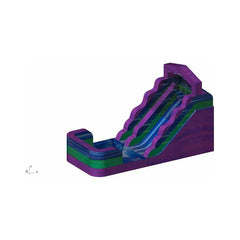 14′H Purple & Green Wet/Dry Slide – Single Lane by Rocket Inflatables