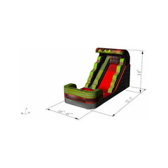 14′H Volcano Wet/Dry Slide – Single Lane by Rocket Inflatables