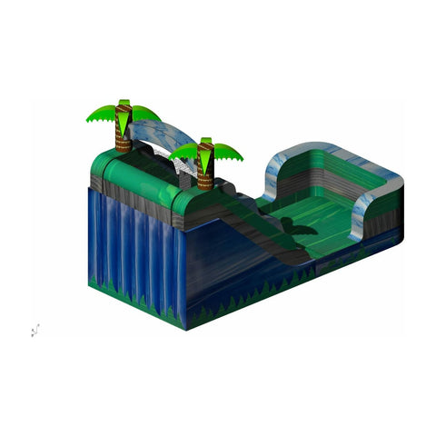 Rocket Inflatables WET N DRY COMBOS 14′ Palm Marble Wet/Dry Slide Blue, Green, Grey Marble – Single Lane by Rocket Inflatables 781880225751 WAT-2314-Palm-Marble 14′ Palm Marble Wet/Dry Slide Blue, Green, Grey Marble – Single Lane by Rocket Inflatables SKU# WAT-2314-Palm-Marble