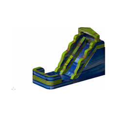 16′H Blue Marble w/Orange Marble Trim Wet/Dry Slide – Single Lane by Rocket Inflatables