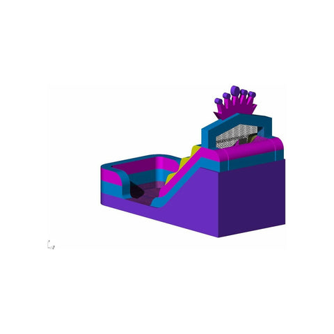 Rocket Inflatables WET N DRY COMBOS 17'H Crown Wet/Dry Slide Pink Purple Princess – Single Lane by Rocket Inflatables 781880225775 WAT-2317-Crown 17'H Crown Wet/Dry Slide Princess – Single Lane SKU#WAT-2317-Crown