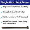 Image of 1" x 40" Single Head Steel Tent Stakes