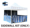 Image of 10' x 10' 50mm Speedy Pop-up Carnival Tent Sidewall Kit, Blue and White Strip