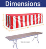Image of Vinyl 8' Banquet Table Cover, Red & White