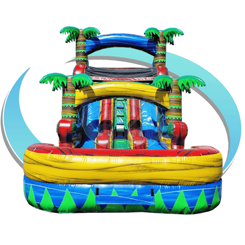 Tago's Jump Inflatable Bouncers 15'H Blue Tropical Double Line by Tago's Jump 781880211259 WS-228D 15'H Blue Tropical Double Line by Tago's Jump SKU# WS-228D