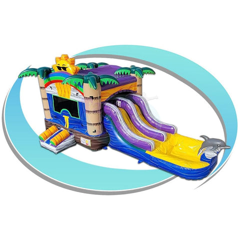 Tago's Jump Slides 13X13 Tropical Double Slide by Tago's Jump 781880257325 cws-234 13X13 Tropical Double Slide by Tago's Jump SKU# cws-234