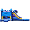 Image of Tago's Jump Water Parks & Slides 15'H Violet and Yellow Castle Single Slide by Tago's Jump 781880291145 CWS-066 15'H Violet and Yellow Castle Single Slide by Tago's Jump SKU# CWS-066