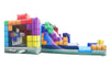 Image of Tetris' Mega Inflatable Double Water Slide Bounce House with Blower