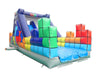 Image of Tetris 30-foot inflatable obstacle course rock climb slide with dual racing lanes for commercial events