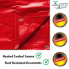 Image of 15' x 15' Heavy Duty Waterproof PVC Vinyl Tarp - Red