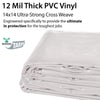 Image of 12' x 16' Heavy Duty Waterproof PVC Vinyl Tarp - White