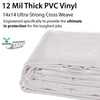 Image of 10' x 12' Heavy Duty Waterproof PVC Vinyl Tarp - White