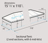 Image of 15' x 105' Premium West Coast Frame Party Tent - White, 8 Piece Sectional